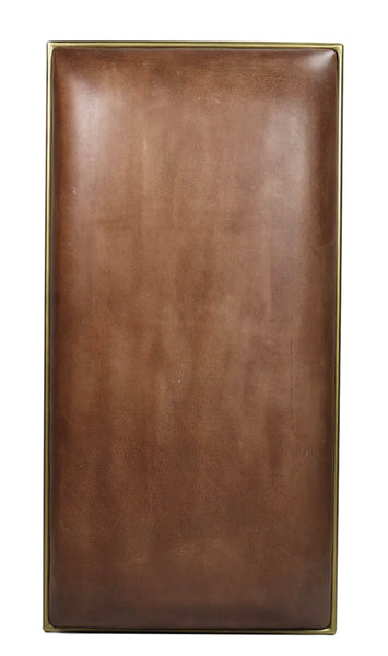 Brown Leather Long Stool