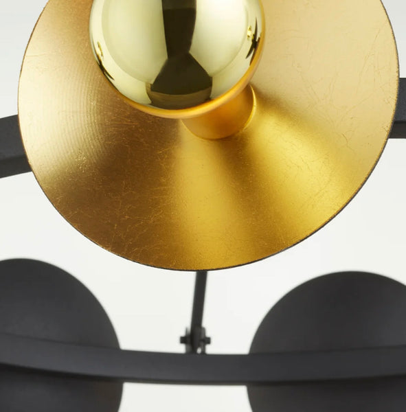 Black & Gold Ring Chandelier small