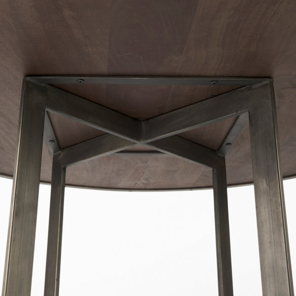 48” Brown Wood & Iron Dining Table