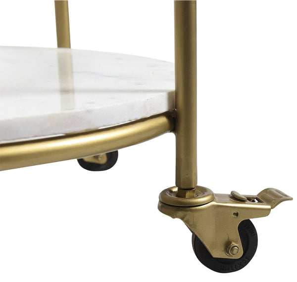 Glass & Marble Side Bar Cart/ Side Table