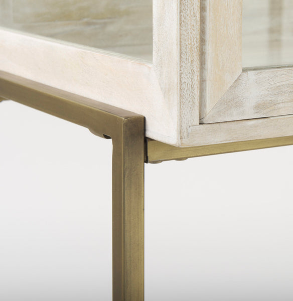 Mango Wood & Glass Display Cabinet