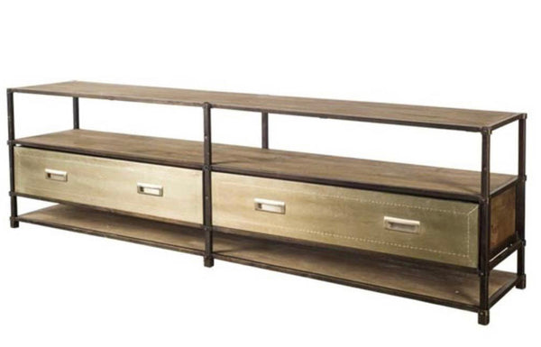 Brass, Wood & Iron Media Console