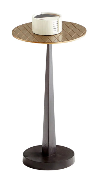 Aged Brass & Black Martini Table