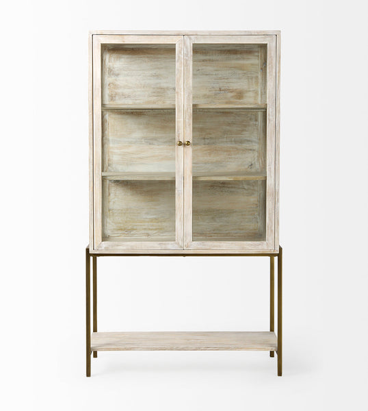 Mango Wood & Glass Display Cabinet