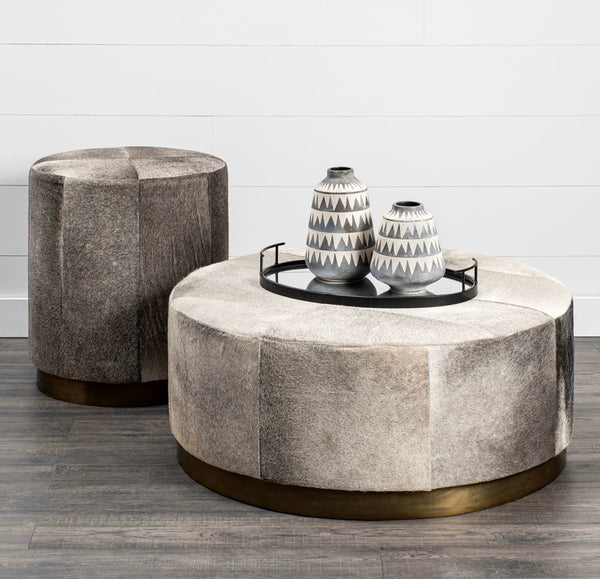 Hair on Hide Ottoman