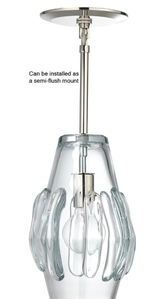 Clear Blown Art Glass Pendant