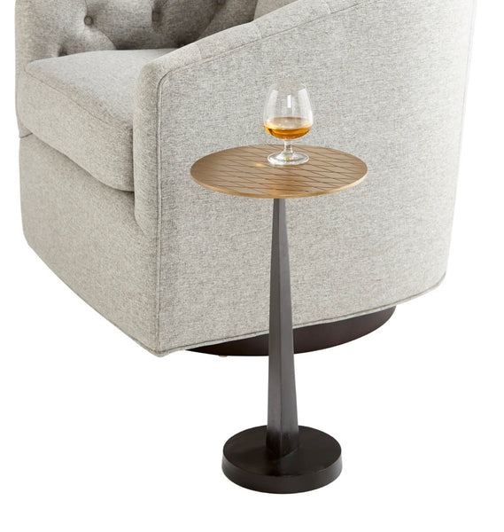 Aged Brass & Black Martini Table