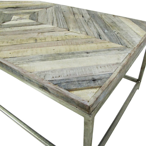 Reclaimed Wood Geometric Coffee Table