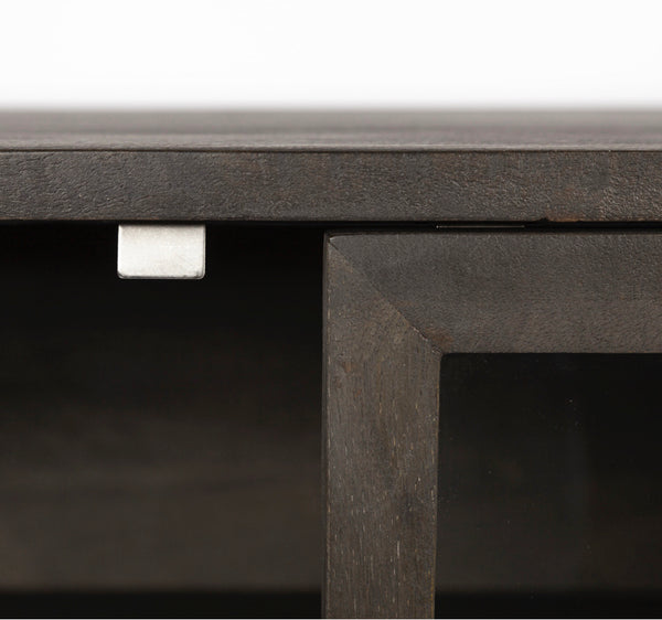 Black/Brown Wood & Glass Cabinet