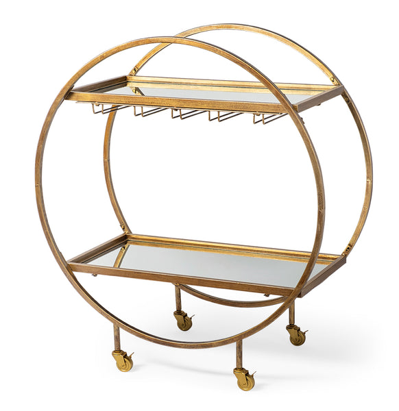 Glass & Gold Iron Bar Cart