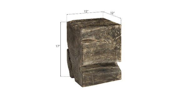 Black Wash Wood Stool