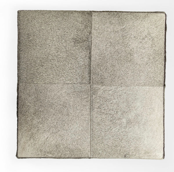 Square Hair on Hide Ottoman