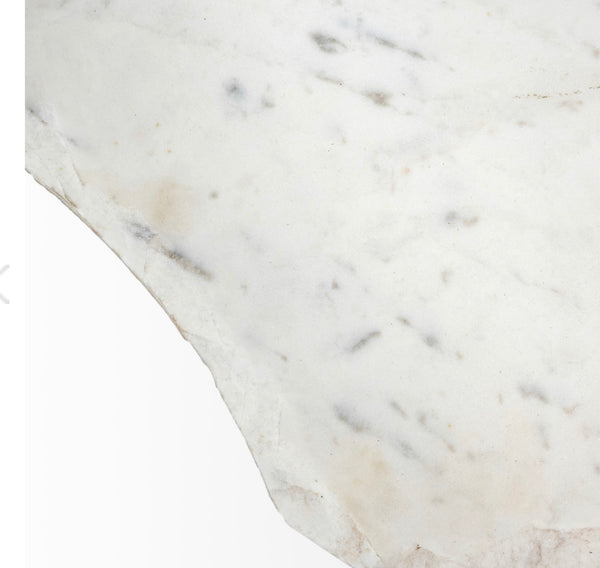 Marble & Triangle Iron Accent Table