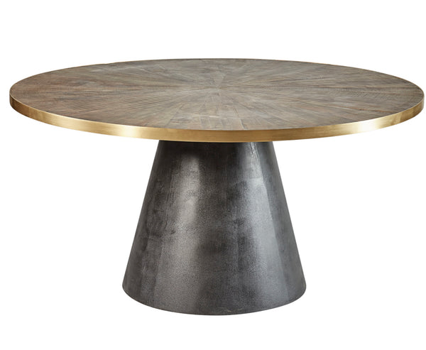 60” Sunburst Reclaimed Pine Top Dining Table