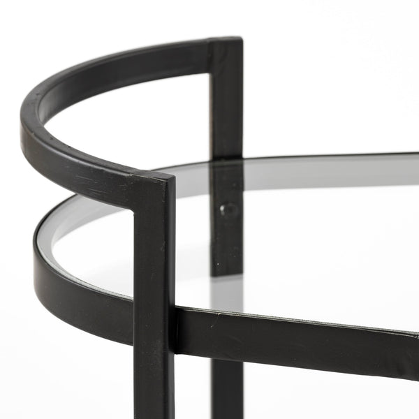 Black 2 Tier Bar Cart