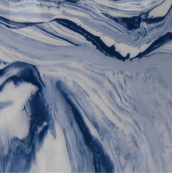 Hand Swirled Blue/White Ceramic Lamp