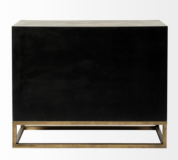 Gray Wood Hexagon 3 Drawer Cabinet