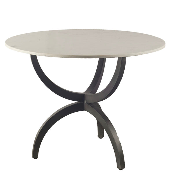 40” Marble & Iron Dining Table