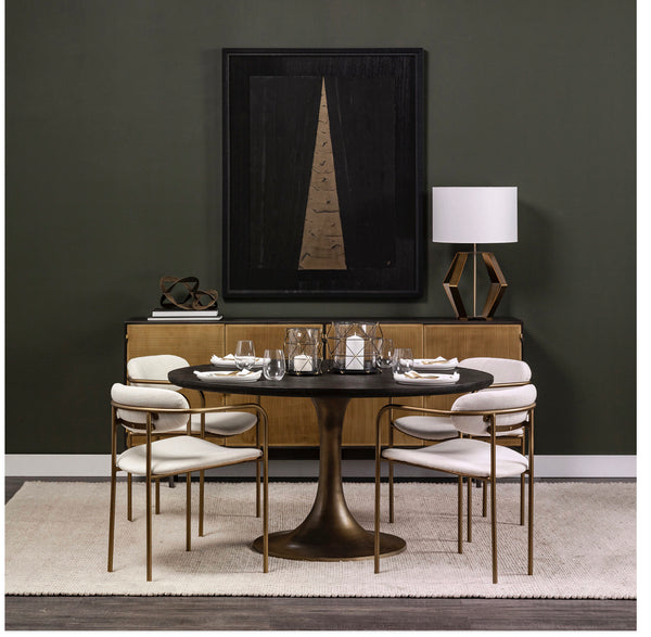 Cream & Gold Dining Arm Chair
