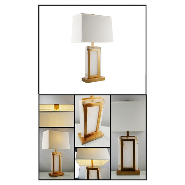 Alabaster Slab Table Lamp