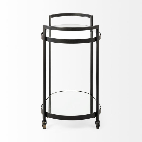 Black 2 Tier Bar Cart
