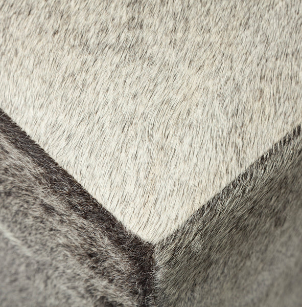 Square Hair on Hide Ottoman