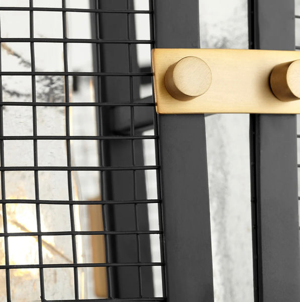 Iron & Frosted Glass Panel Chandelier