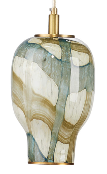 Hand Blown Glass Pendant- Blue small