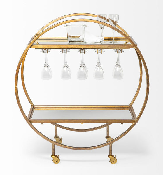 Glass & Gold Iron Bar Cart