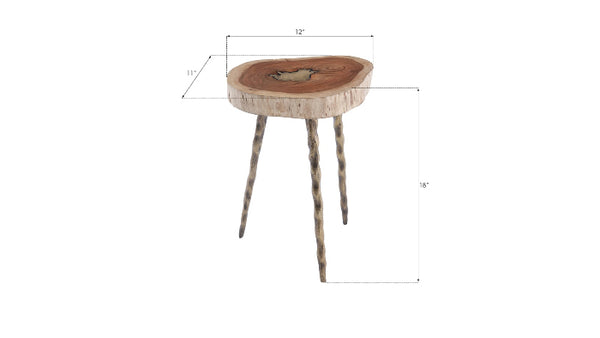 Molten Brass & Wood Side Table sm