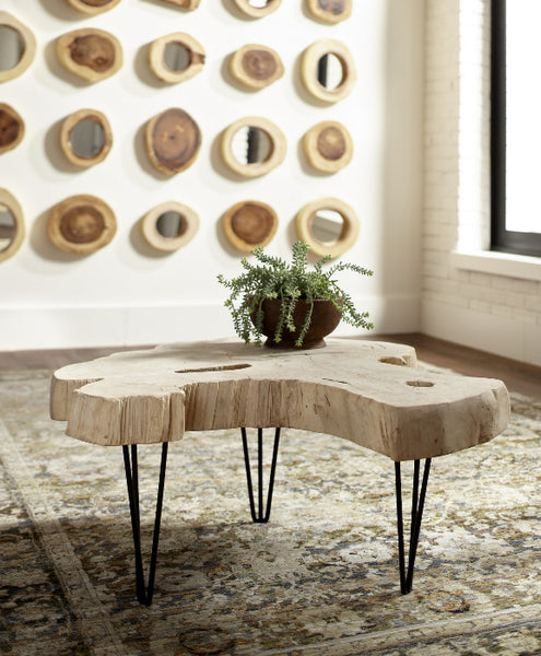 Bleached Slice & Iron Coffee Table