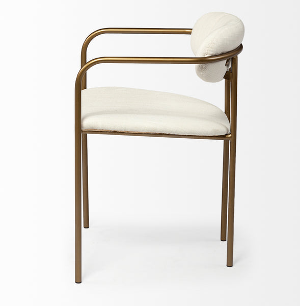 Cream & Gold Dining Arm Chair