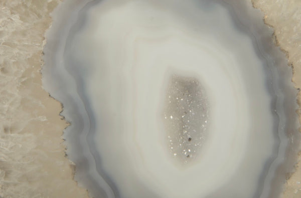 Agate Sculpture Silver Edge