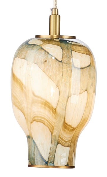 Hand Blown Glass Pendant- Blue small