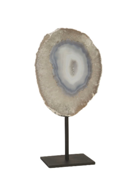 Agate Sculpture Silver Edge