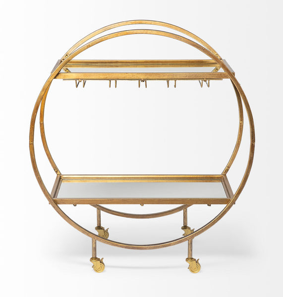 Glass & Gold Iron Bar Cart