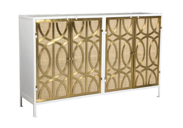 White/Gold 4 Door Cabinet