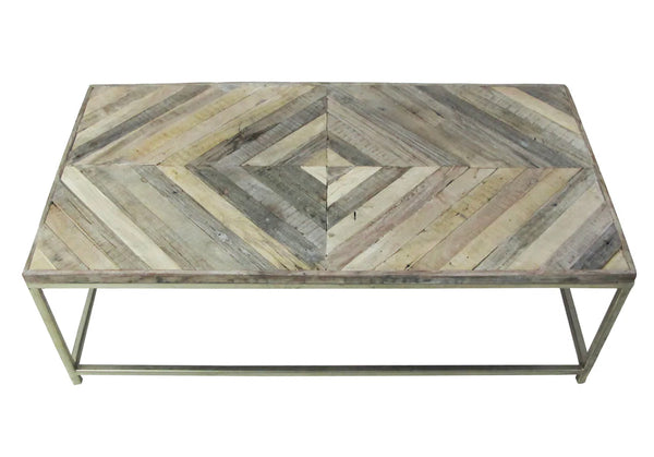 Reclaimed Wood Geometric Coffee Table