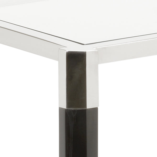 Black Acrylic Bar Car w/ Polished Nickel Finish