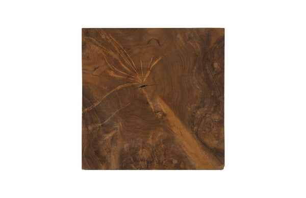 Teak Slice Square Stool
