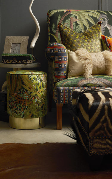 Zebra Hide Ottoman