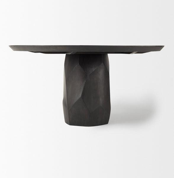 60” Solid Wood Table w/ Carved Base