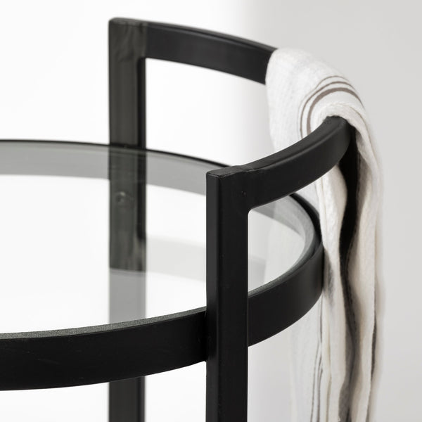 Black 2 Tier Bar Cart