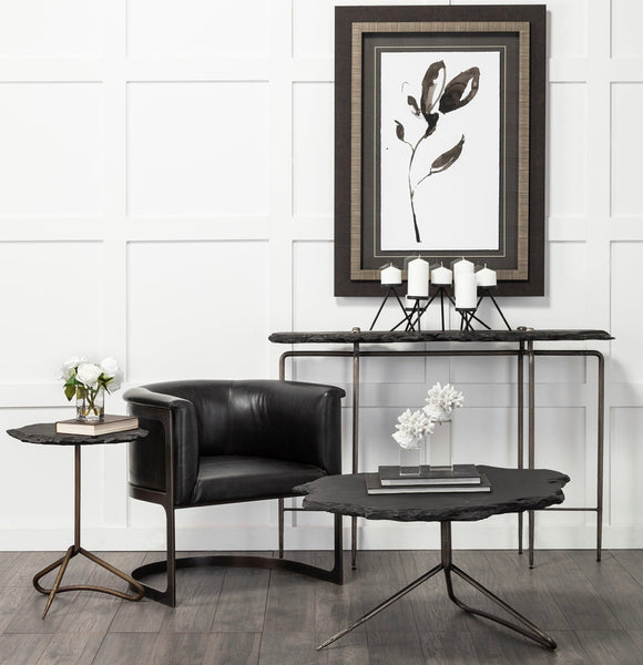 Slate & Iron Accent Table