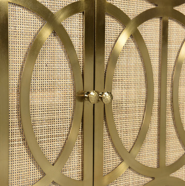 White/Gold 4 Door Cabinet