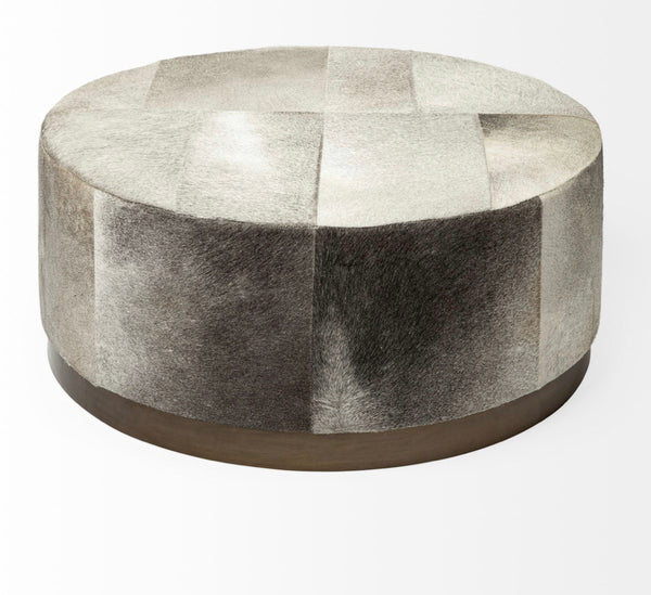 Hair on Hide Ottoman