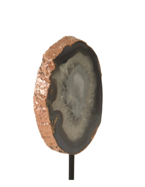 Agate Sculpture Bronze Edge