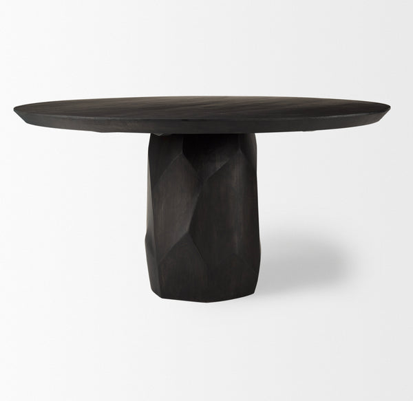 60” Solid Wood Table w/ Carved Base