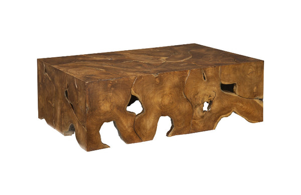 Teak Slice Rectangular Coffee Table