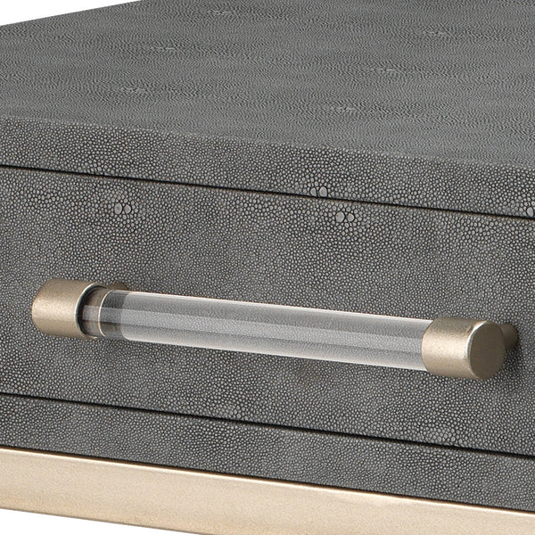 Faux Shagreen Console Grey